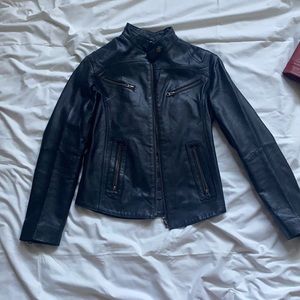 2 real leather jackets!!! one black one red